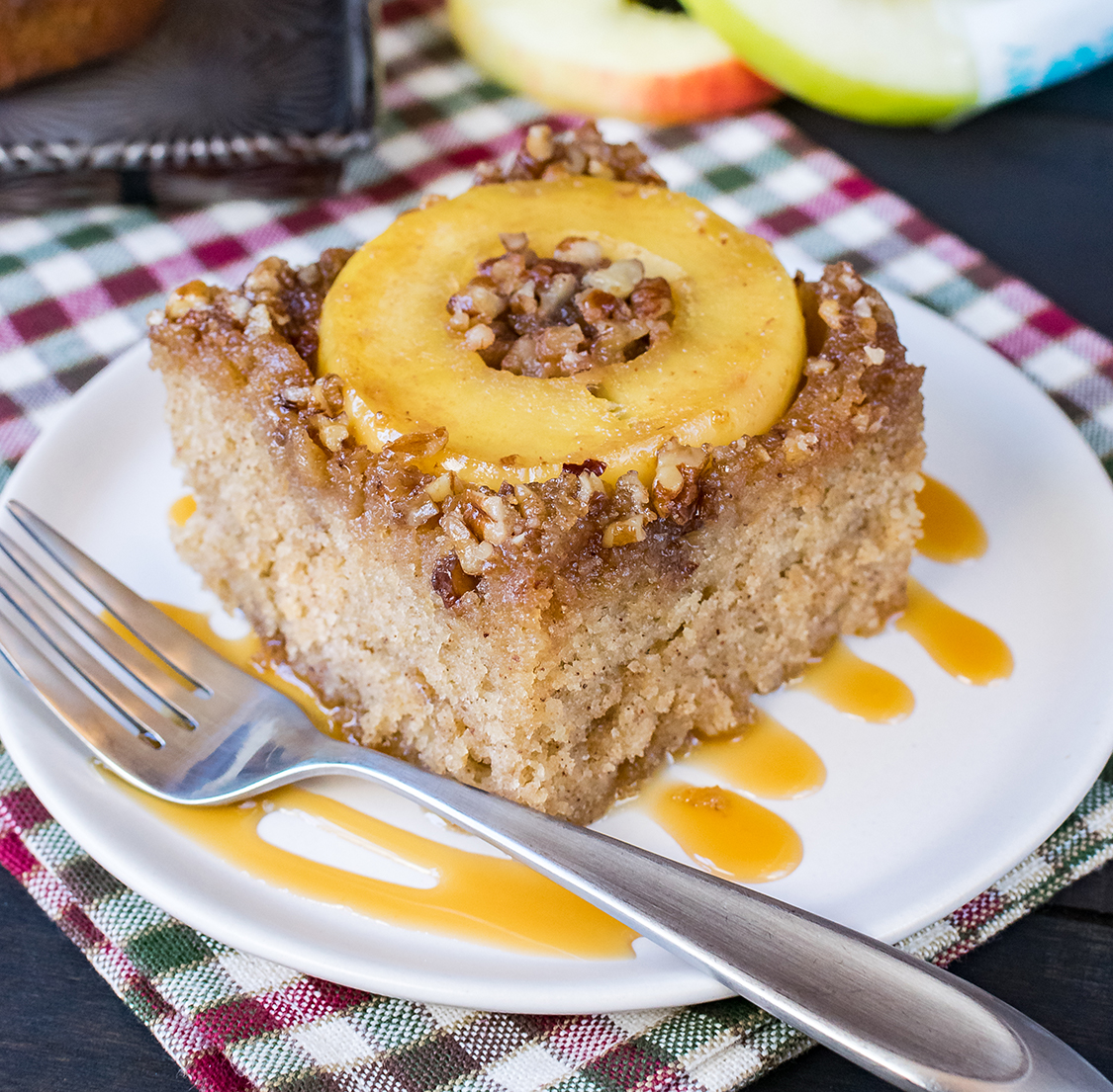 Apple Pecan Upside Down Cake