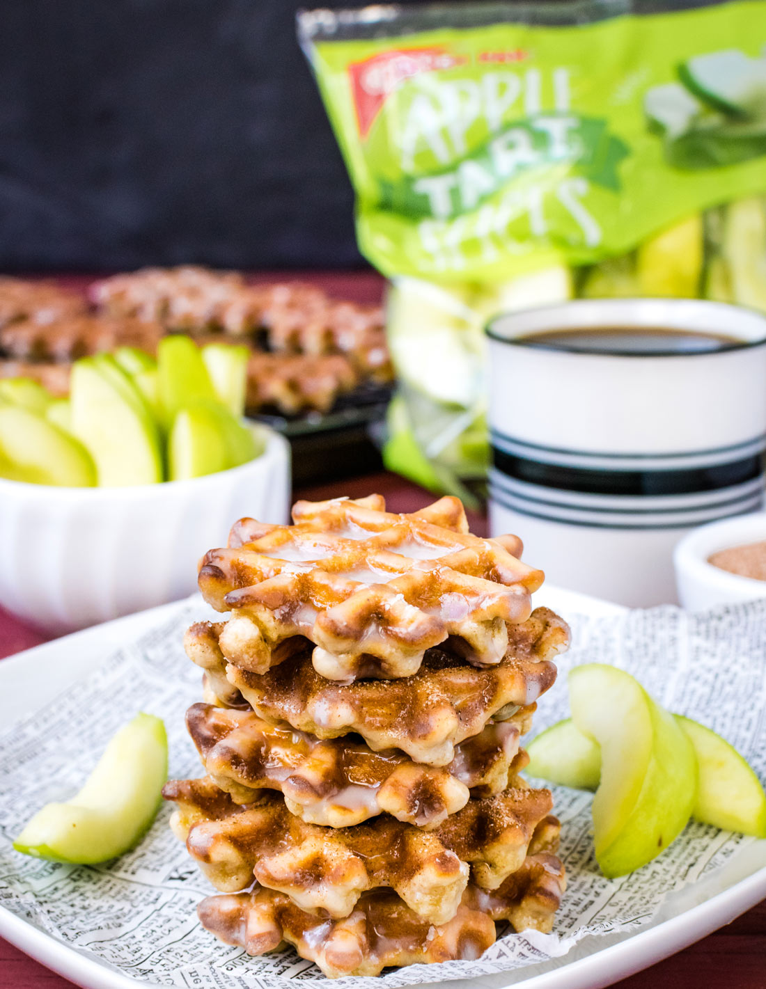 Mini Apple Fritter Waffle Donuts