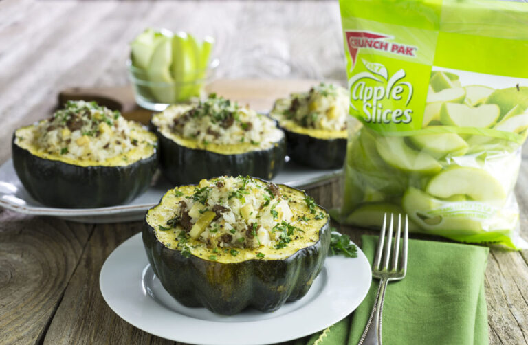 Stuffed Acorn Squash Cups with Sausage and Apples