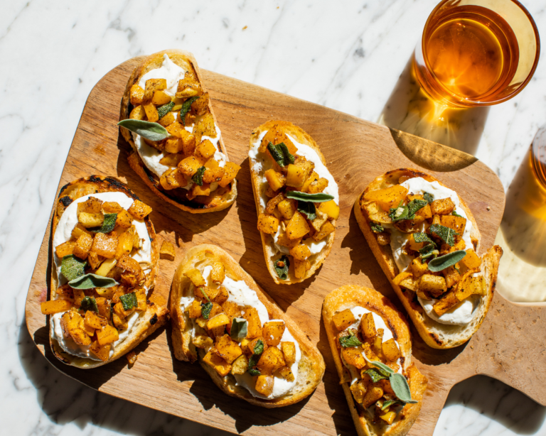 Apple and Butternut Squash Crostini