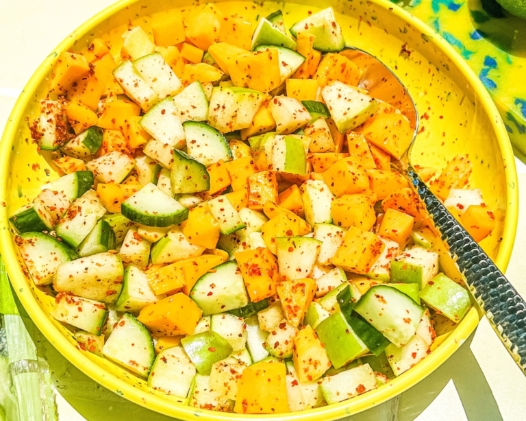 Apple, Mango, and Cucumber Salad with Lime and Tajin