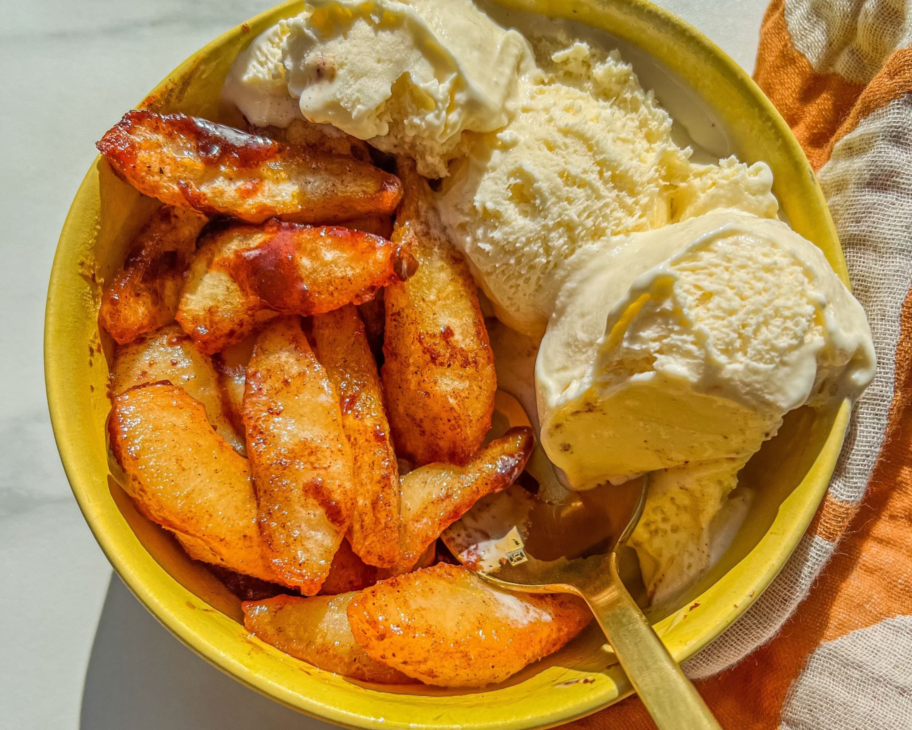 Air Fryer Maple Cinnamon Pears