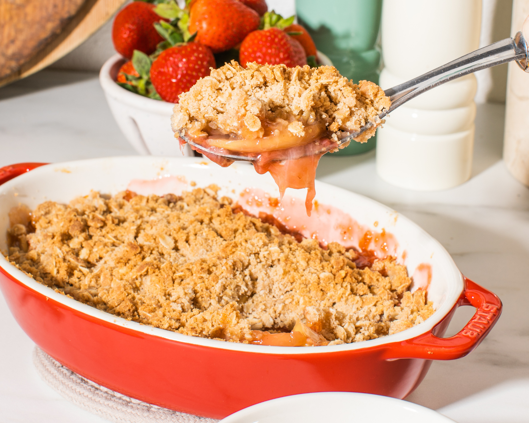 Apple and Strawberry Crumble