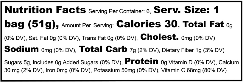 Nutrition label