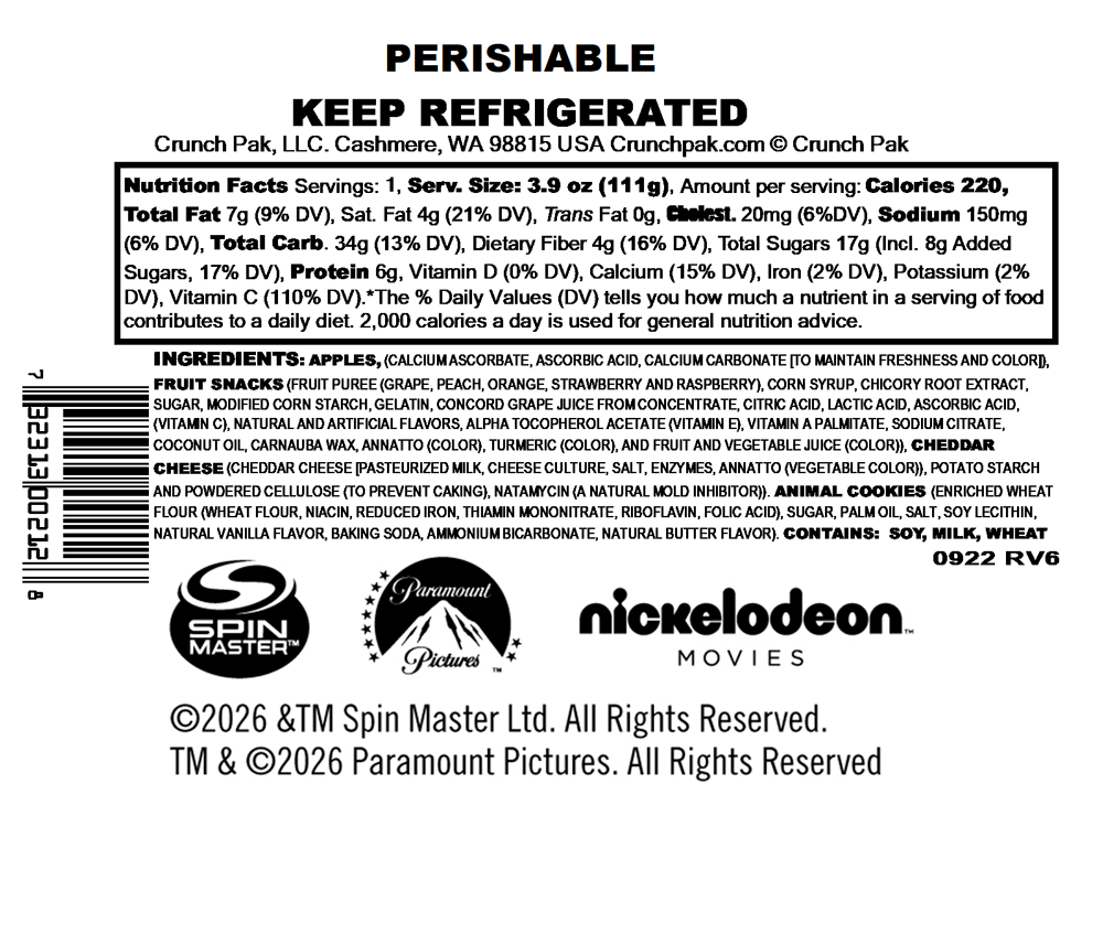 Nutrition label