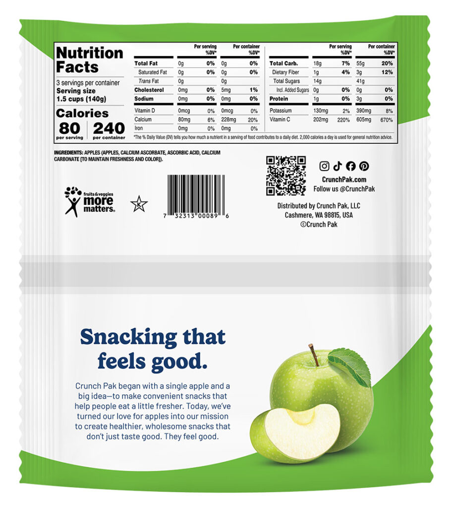 Tart Apple Slices 14oz Bag back