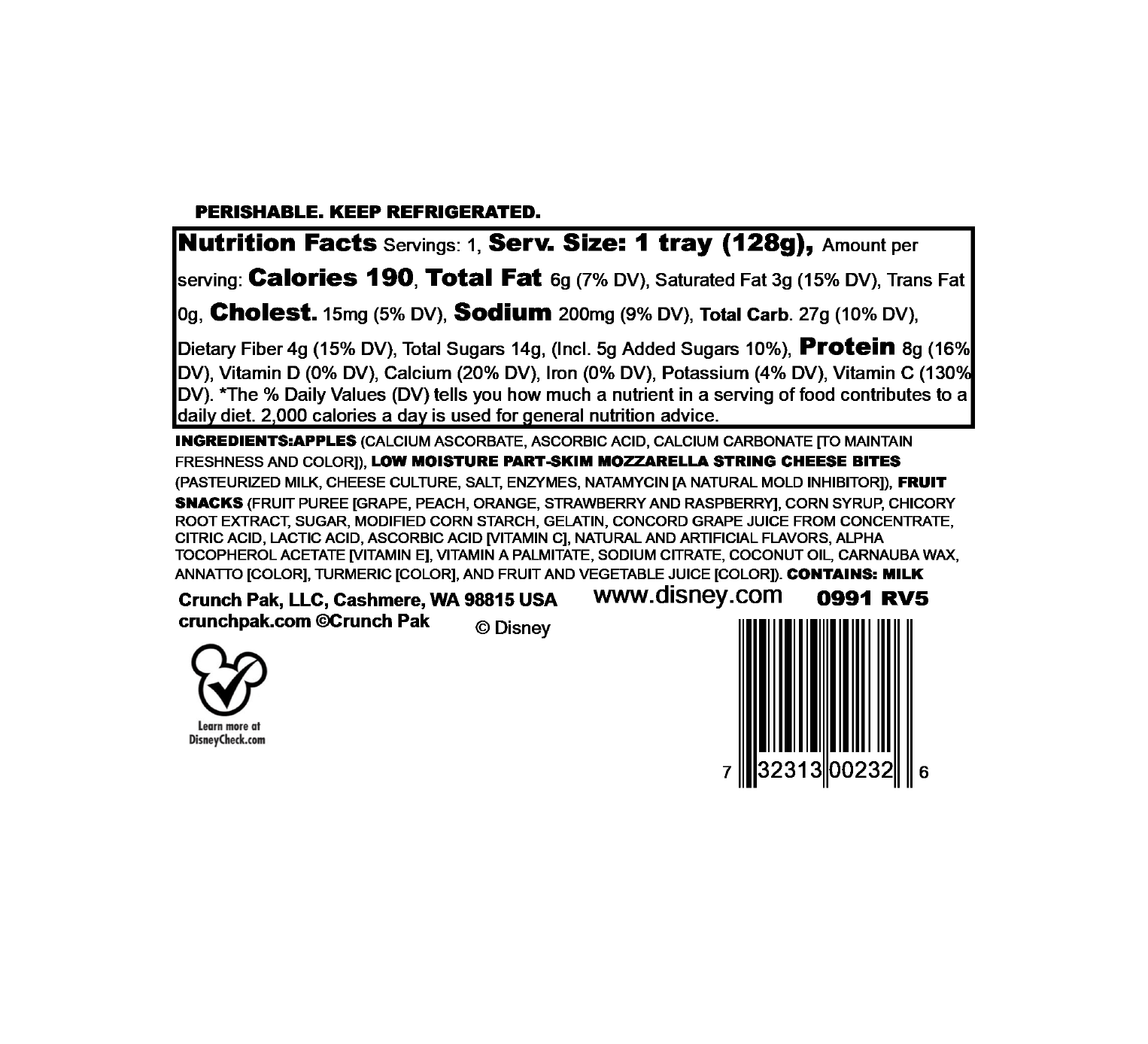 Nutrition label