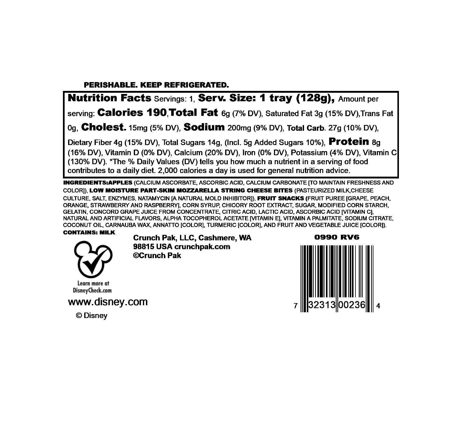 Nutrition label