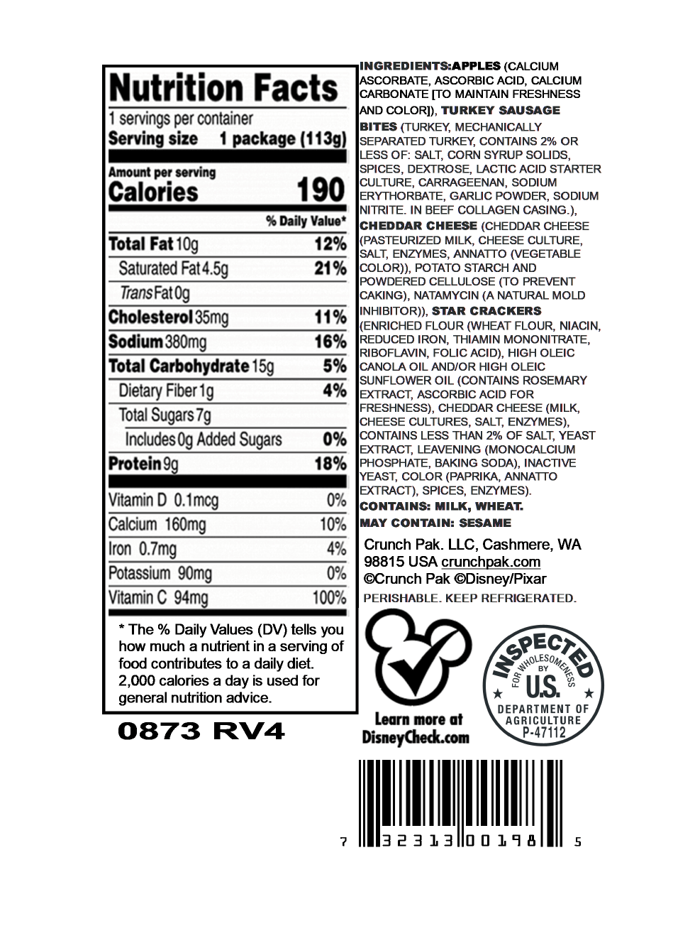 Nutrition label